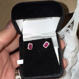 14k gold earrings with ruby